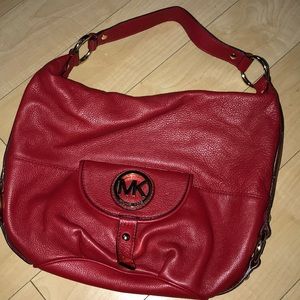 💥Sale💥Michael Kors Red Leather Hobo Bag